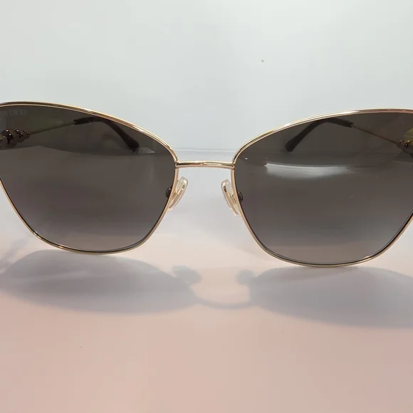 Jimmy Choo Gold Frame Sunglasses with Black Lenses display picture 3